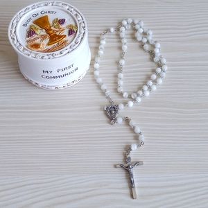 First Communion Rosary with box.